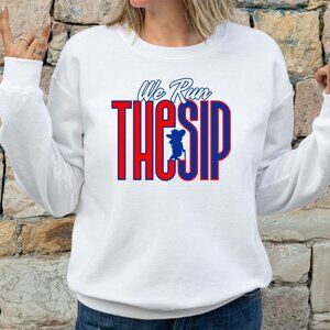 We Run the SIP Ole Miss Rebels Univ of Mississippi crewneck sweatshirt WHITE